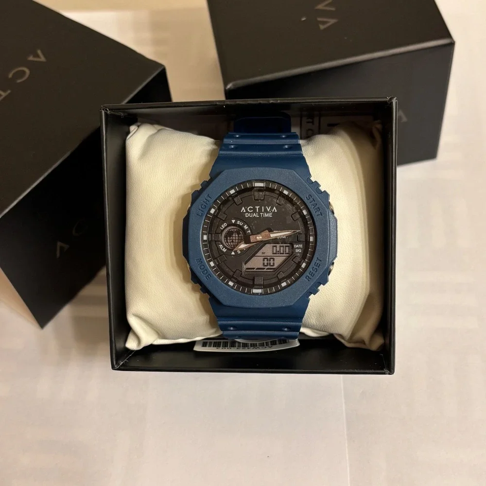 Activa Sonar X Invicta Mens Watch ACW423-003 Navy Blue Dual Time Sport Watch
